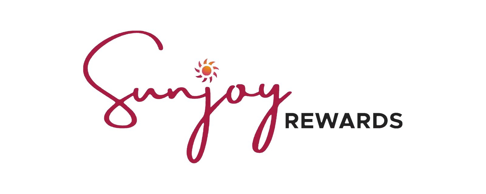 Sunjoy Rewards logo with a stylized sunflower on a white background