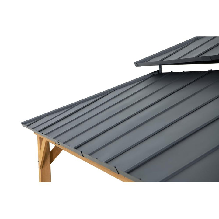 Metal roof panels on a white background