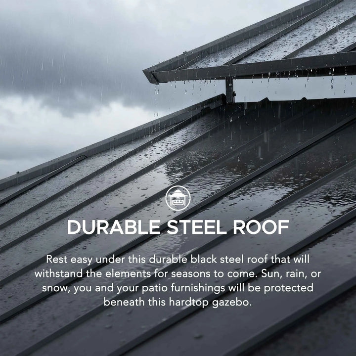 SUNJOY 3.9m x 4.5m Wood Gazebo with Netting & Curtain 