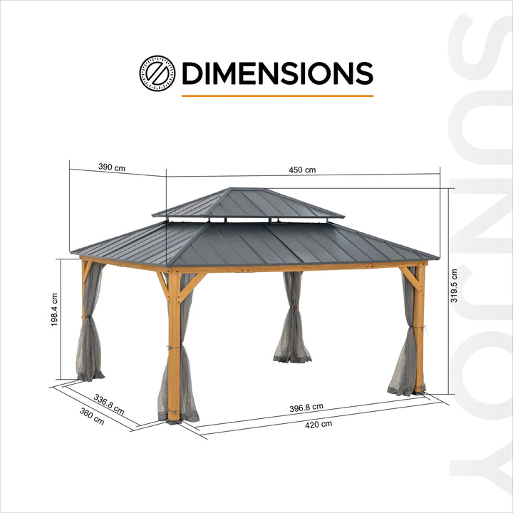 Dimensions of a A102007760 gazebo
