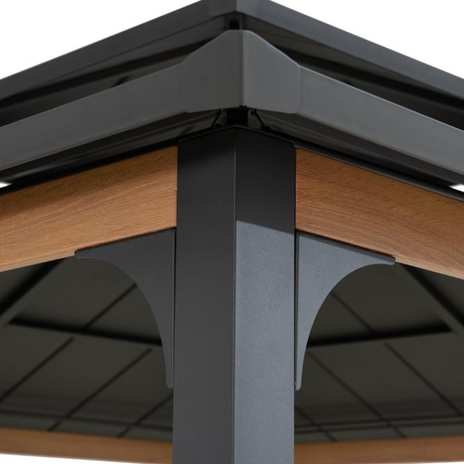 SUNJOY 3m x 3m Metal Frame 2-Tier Hardtop Gazebo