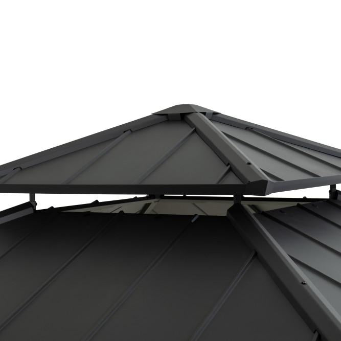 SUNJOY 3m x 3m Metal Frame 2-Tier Hardtop Gazebo