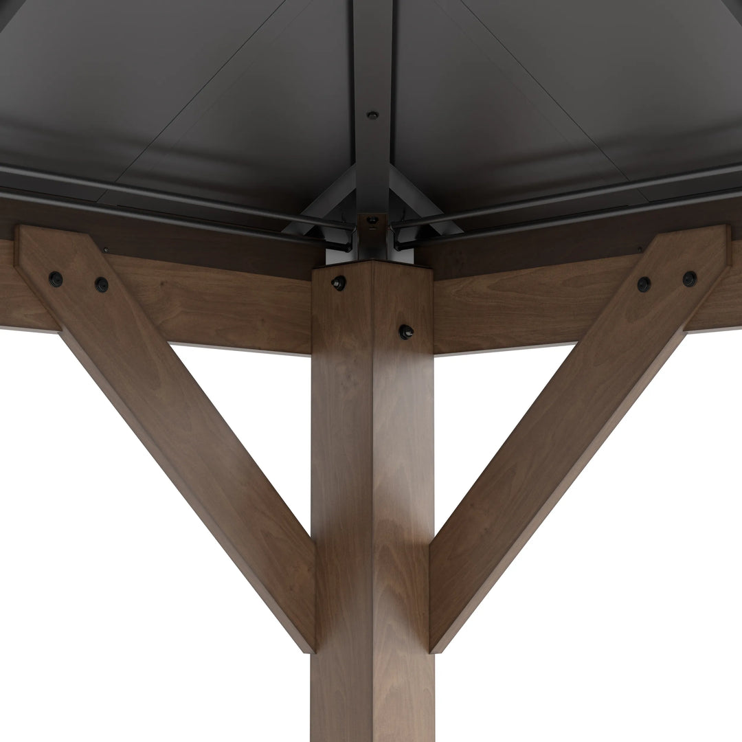SUNJOY 3m x 3.6m Cedar Wood Gazebo Weathered Cedar