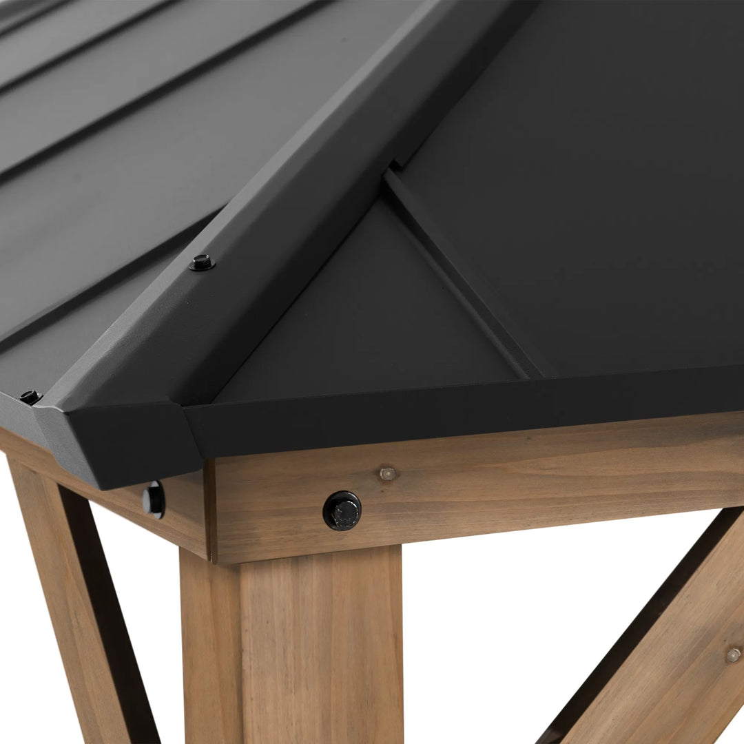 SUNJOY 3m x 3.6m Cedar Wood Gazebo Weathered Cedar