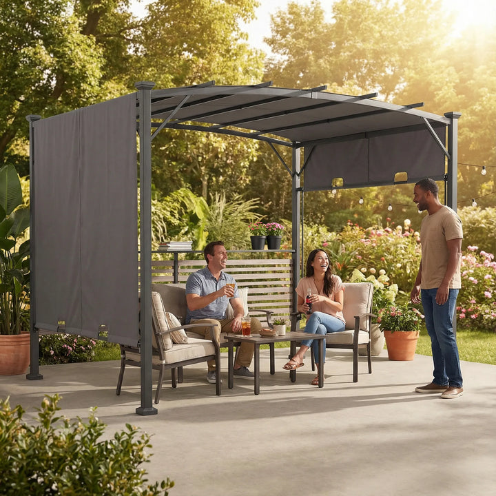 SUNJOY 3m x 2.7m Hot Tub Pergola with Retractable Roof