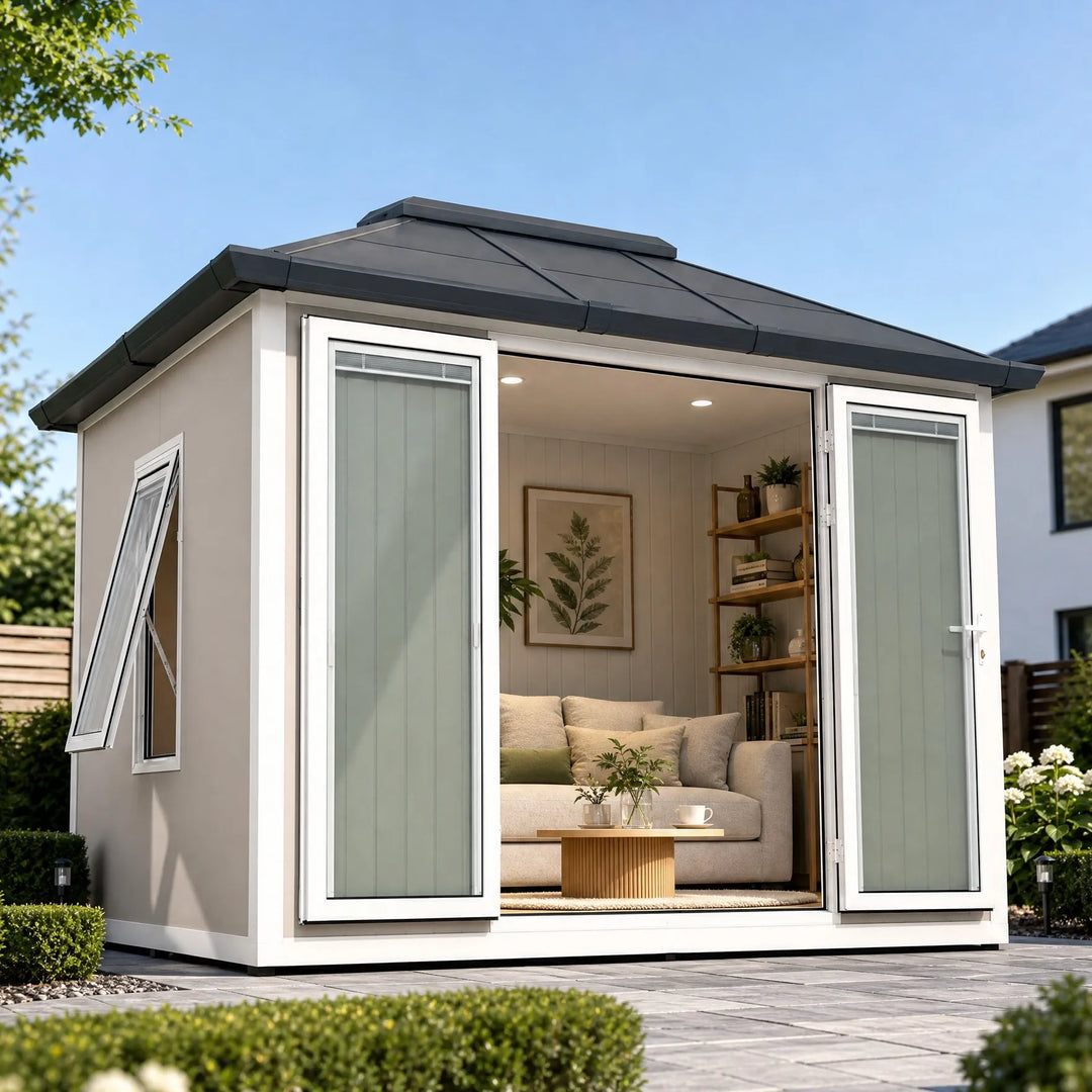 RIGA Heavy-Duty Metal Backyard Office Shed 3.02m x 3.89m