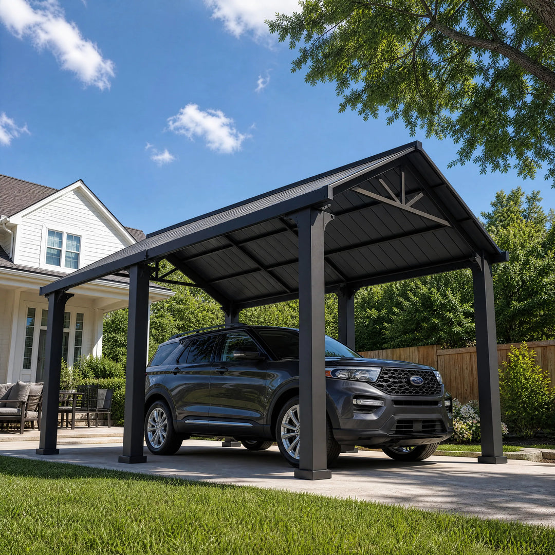 EIGER Heavy-Duty Galvanized Steel Carport 6.1m x 3.67m