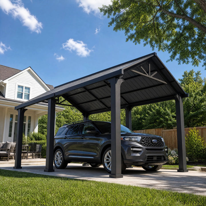 EIGER Heavy-Duty Galvanized Steel Carport 6.1m x 3.67m