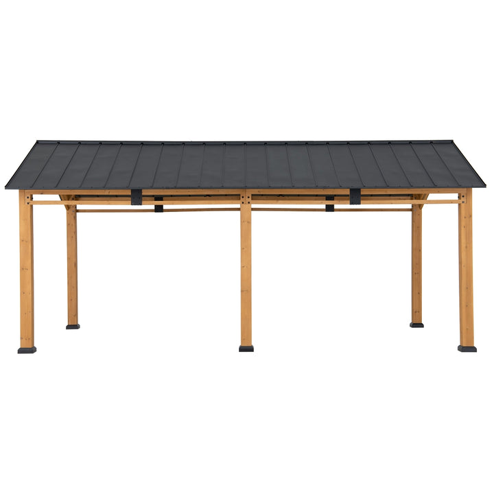 Black table with wooden legs on a white background
