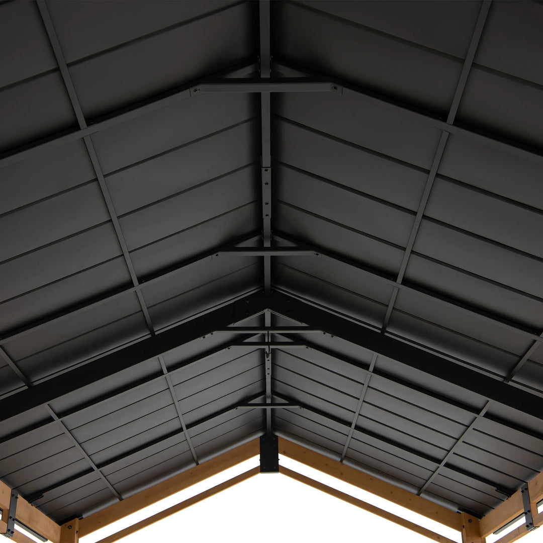 SUNJOY 6.03m x 3.36m Gable Roof Wooden Carport
