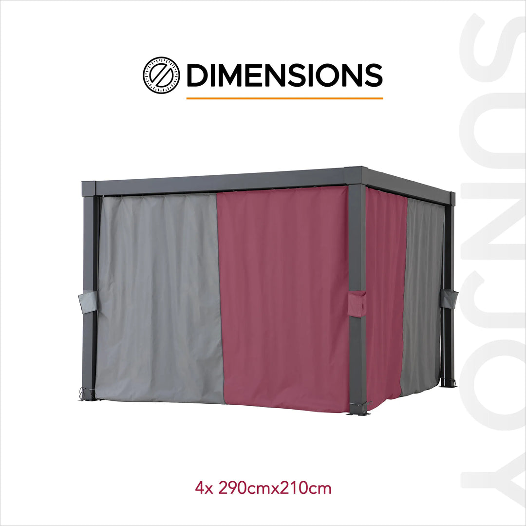 SUNJOY Pergola Curtains for 3.06m x 3.06m Louvered Pergola