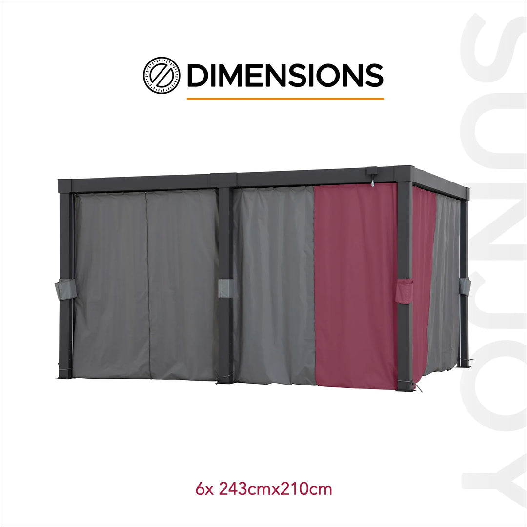 SUNJOY Pergola Curtains for 4.06m x 3.06m Louvered Pergola