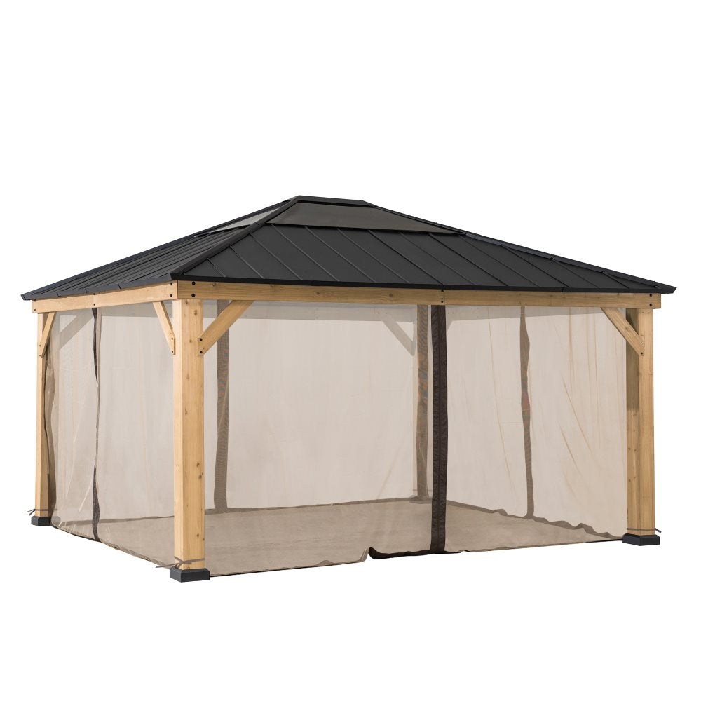 SUNJOY Replacement Mosquito Netting for 3.93m x 4.52m Wood Framed Gazebo