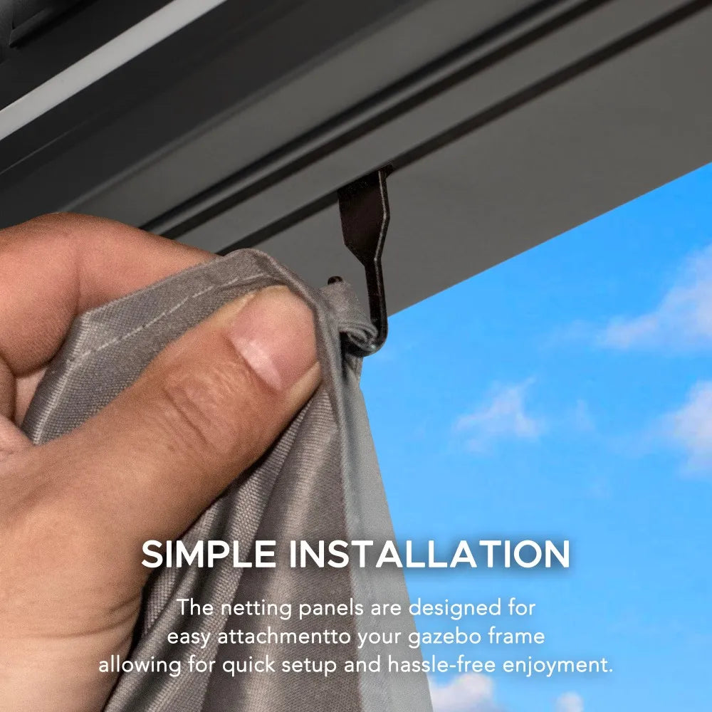 SUNJOY Pergola Mosquito Netting for 3.06m x 3.06m Multi Pergola