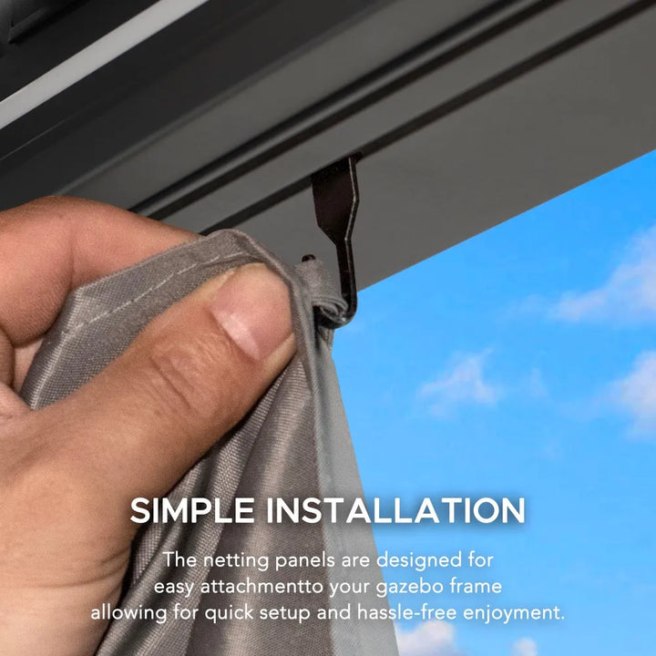 SUNJOY Pergola Mosquito Netting for 3.06m x 3.06m Multi Pergola