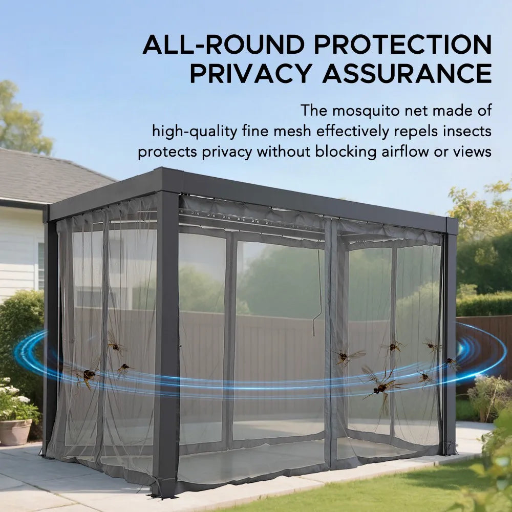SUNJOY Pergola Mosquito Netting for 3.06m x 3.06m Multi Pergola