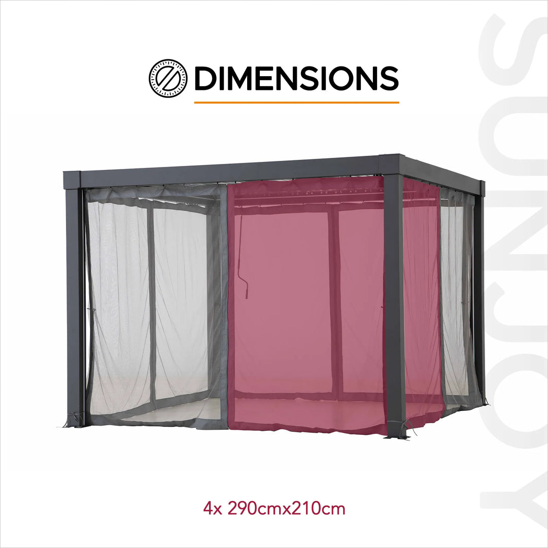SUNJOY Pergola Mosquito Netting for 3.06m x 3.06m Louvered Pergola