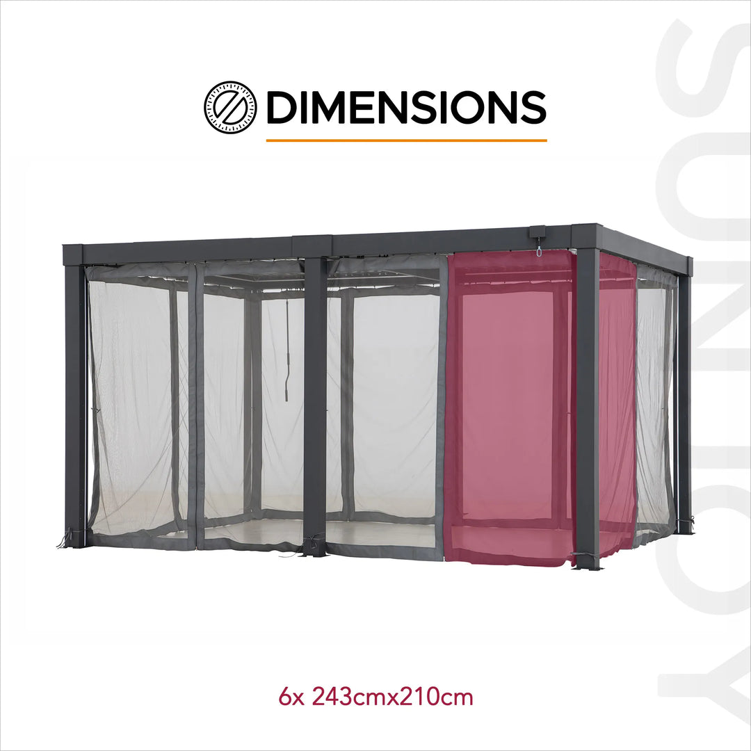 SUNJOY Pergola Mosquito Netting for 4.06m x 3.06m Louvered Pergola