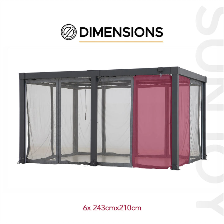 SUNJOY Pergola Mosquito Netting for 4.06m x 3.06m Louvered Pergola