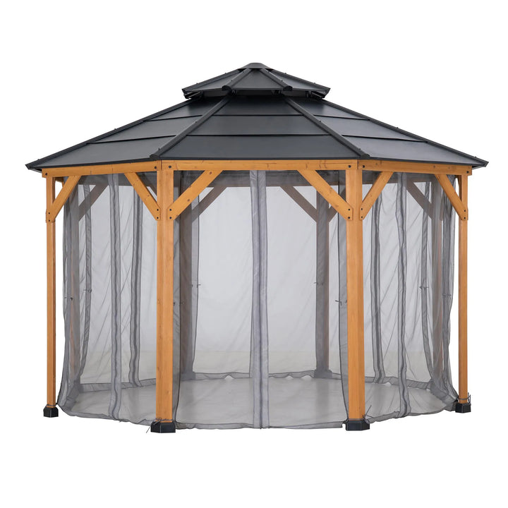 SUNJOY Replacement Mosquito Netting for 3.95m x 3.95m Steel Frame Metal Gazebo