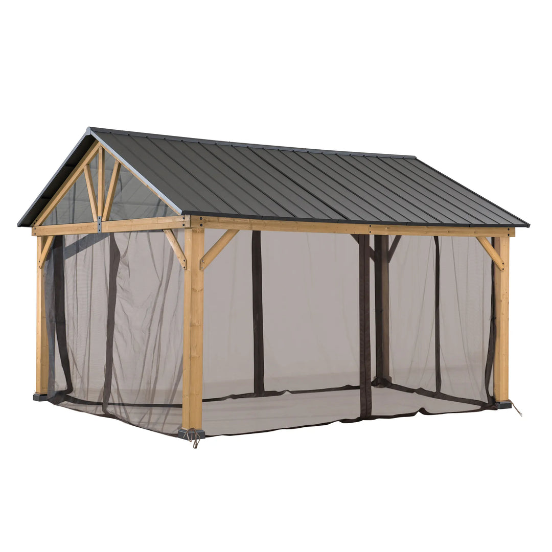 SUNJOY Replacement Mosquito Netting for 3.35m x 3.99m Cedar Wood Gazebo