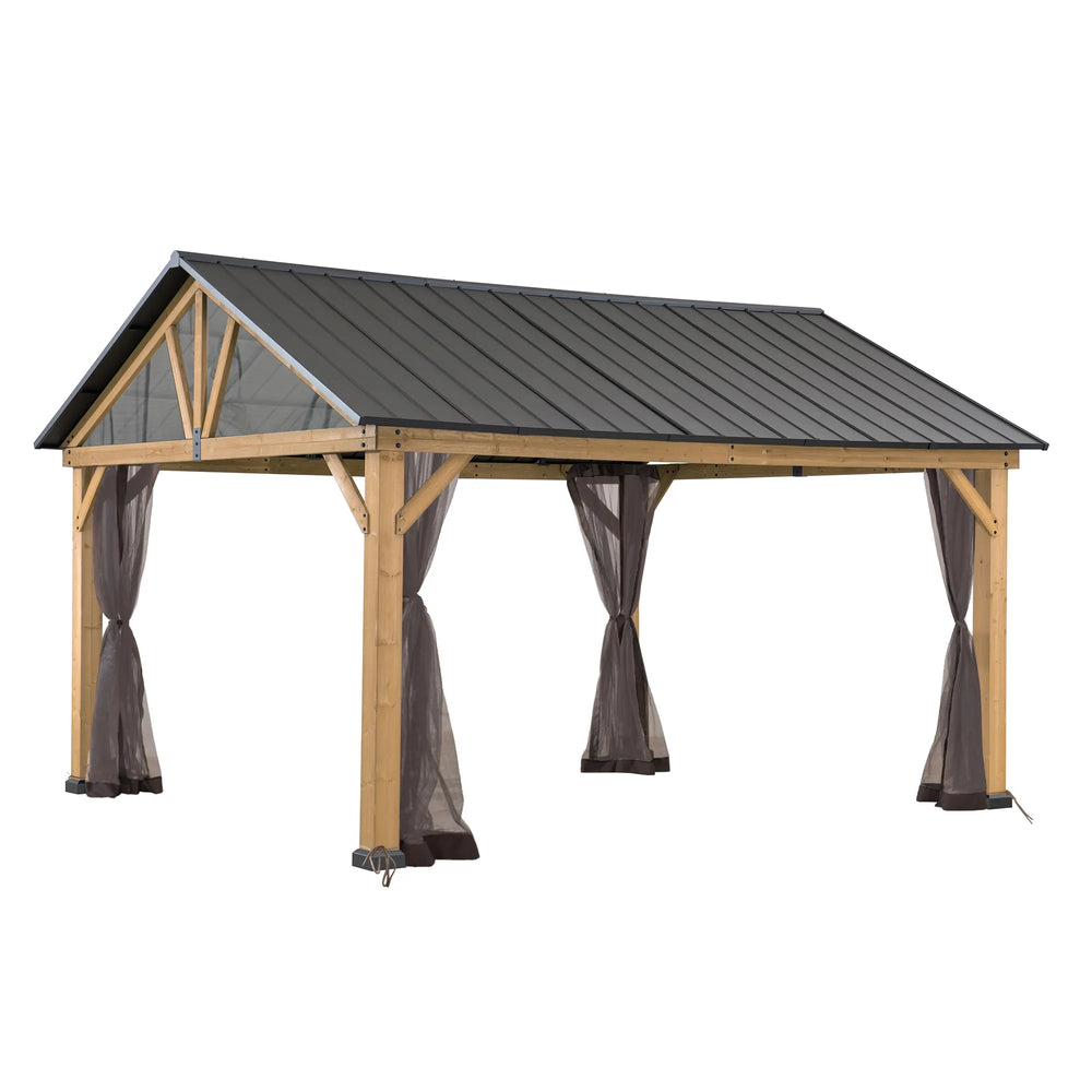 SUNJOY Replacement Mosquito Netting for 3.35m x 3.99m Cedar Wood Gazebo