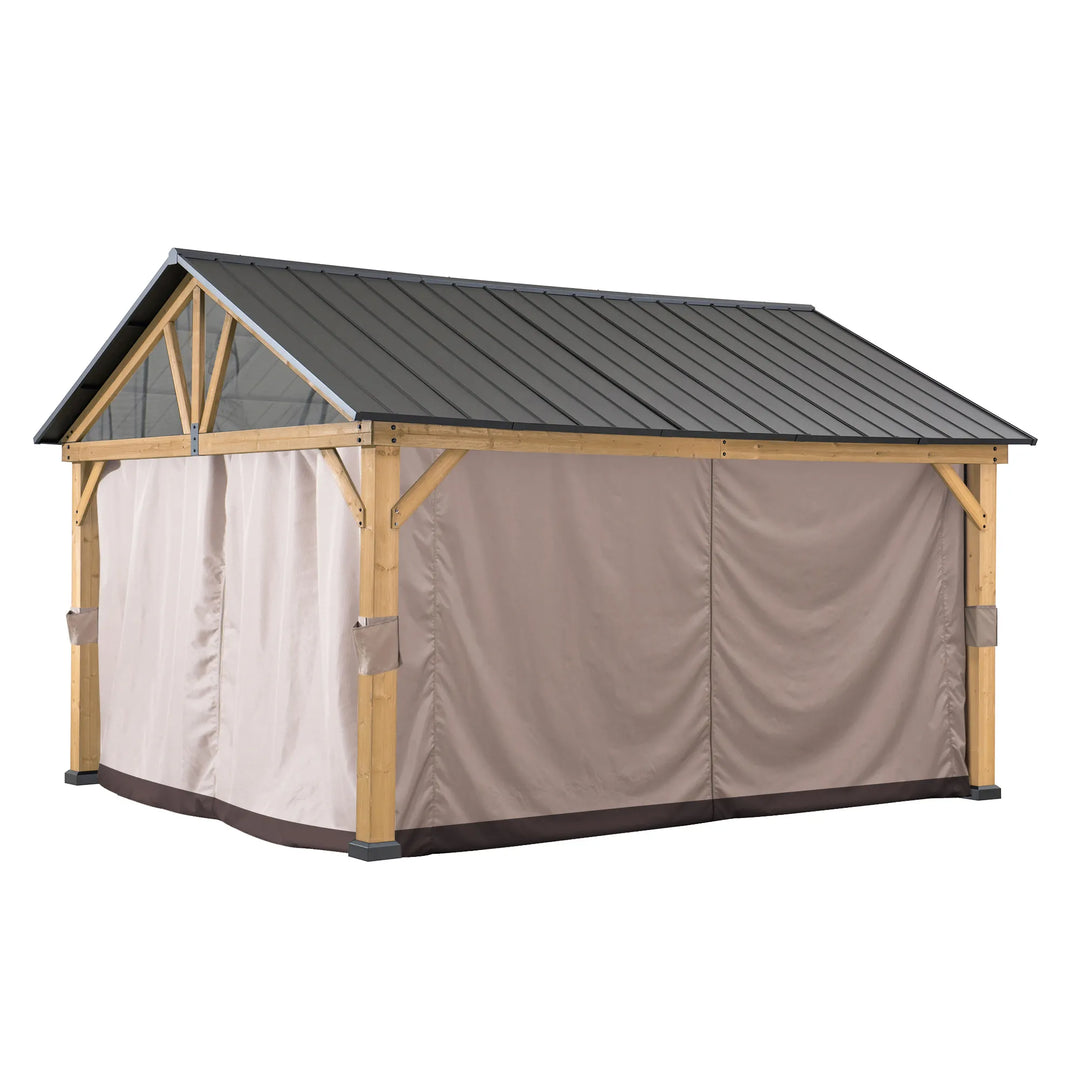 SUNJOY Replacement Curtain for 3.35m x 3.99m Cedar Wood Gazebo