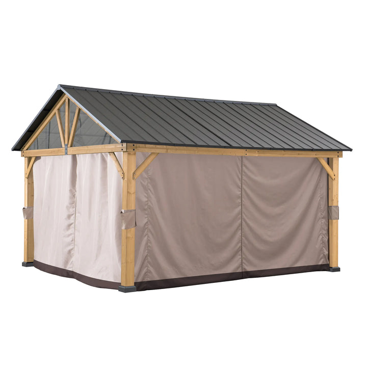SUNJOY Replacement Curtain for 3.35m x 3.99m Cedar Wood Gazebo