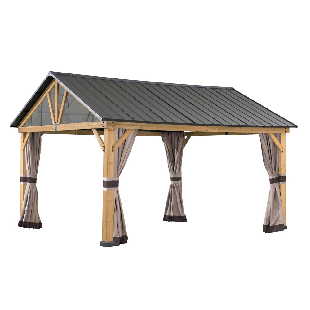 SUNJOY Replacement Curtain for 3.35m x 3.99m Cedar Wood Gazebo