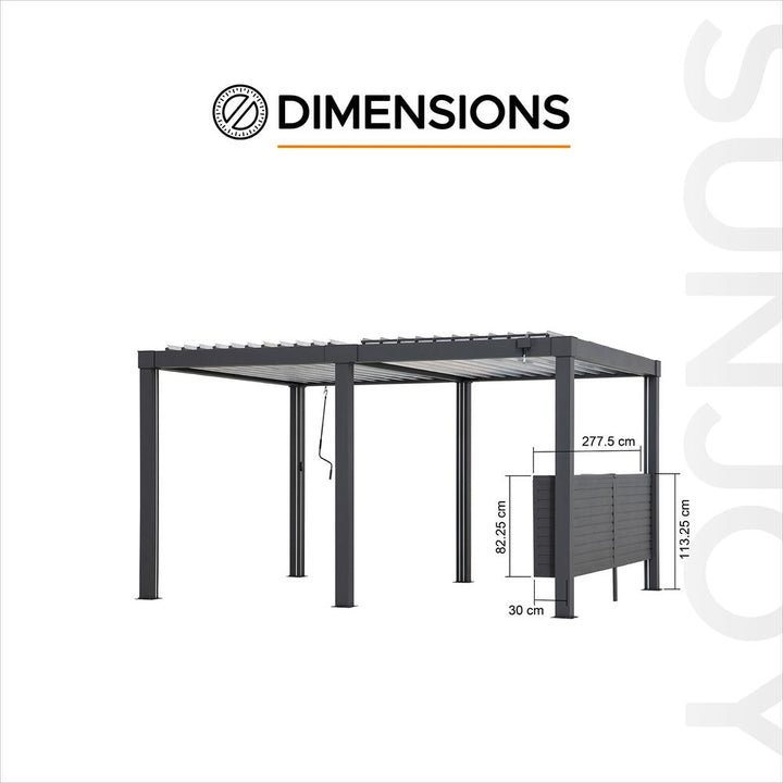 SUNJOY Powder Coated Bar For Matterhorn Multi Pergola 3m Side 