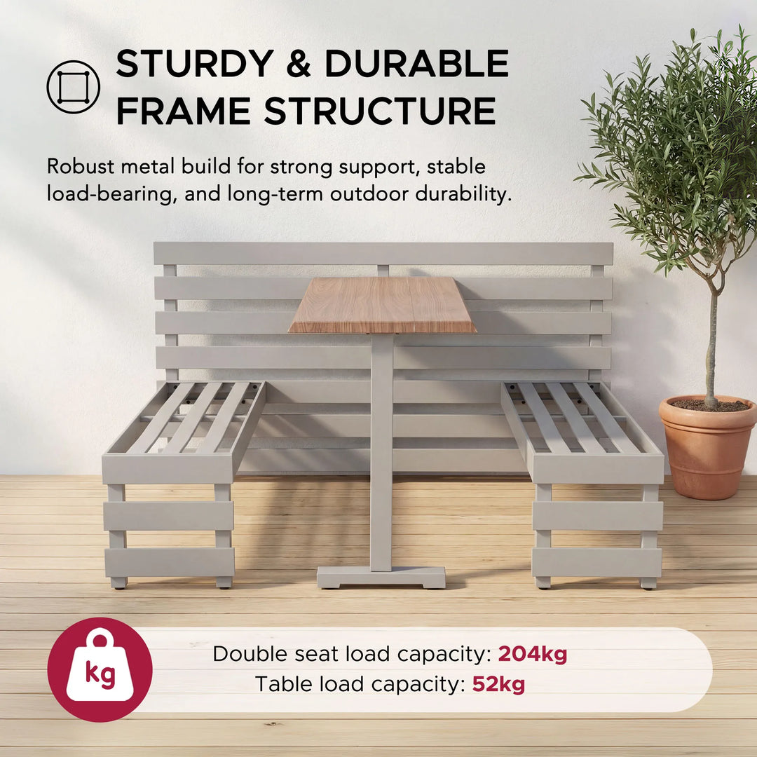 SUNJOY Metal Railing Garden Furniture Set with Cushions