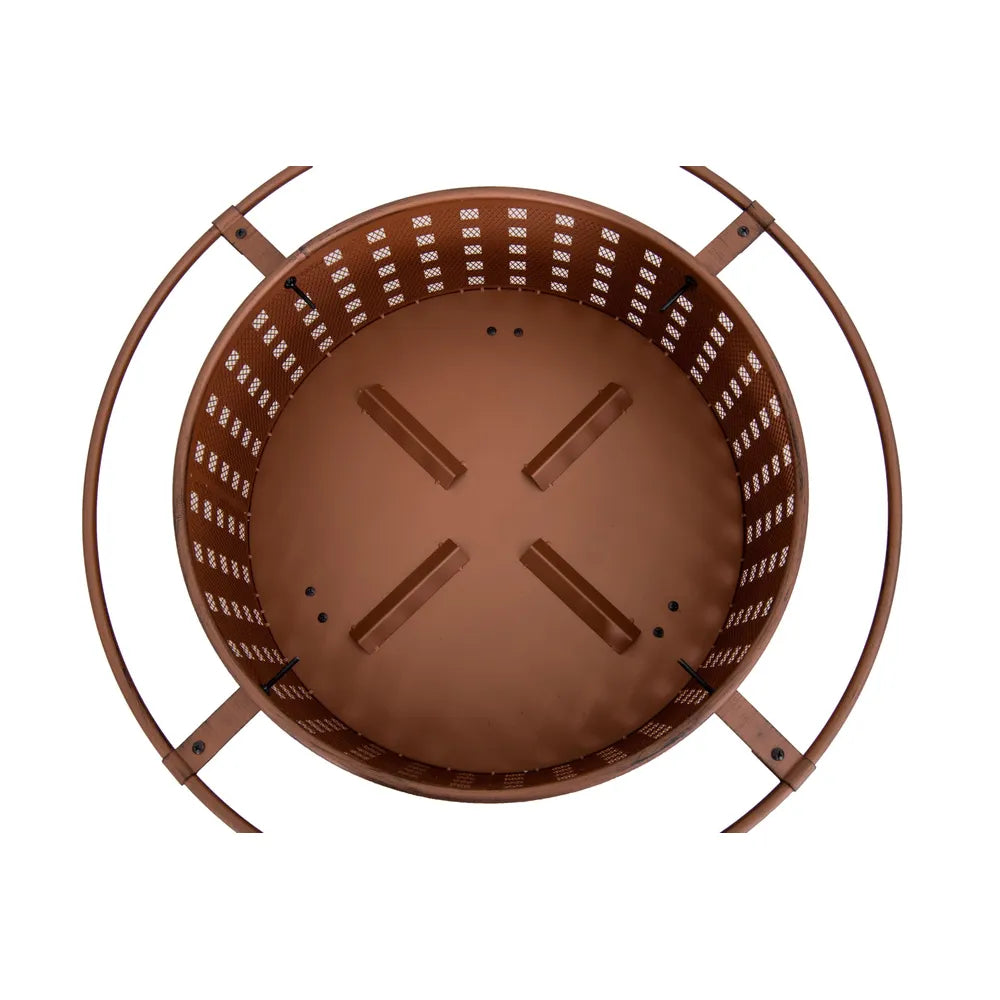 SUNJOY Outdoor Round Fire Pit with Mesh Cover Wood Burning Fire Pit TEIDE - Ø83cm 