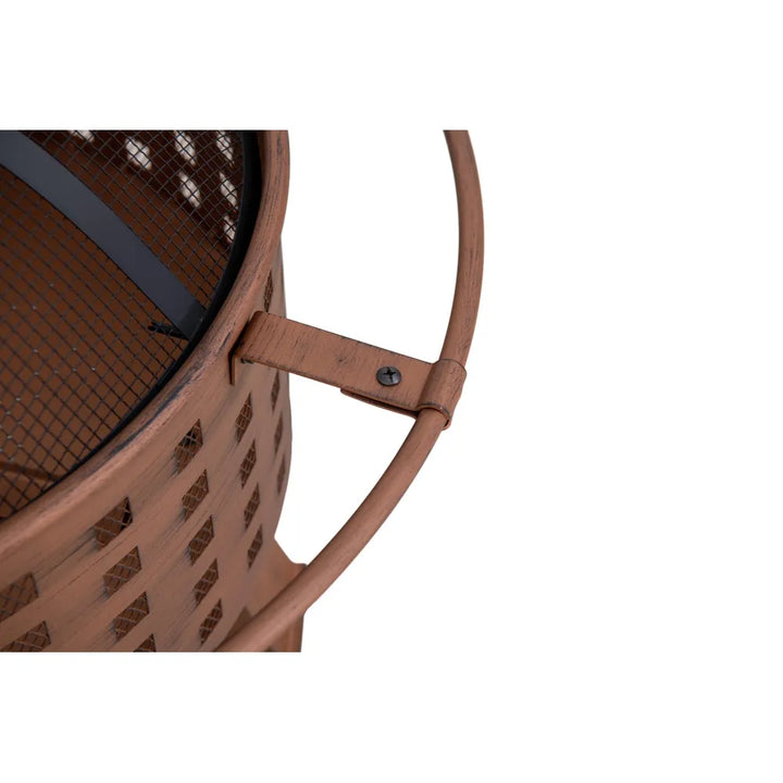 SUNJOY Outdoor Round Fire Pit with Mesh Cover Wood Burning Fire Pit TEIDE - Ø83cm 