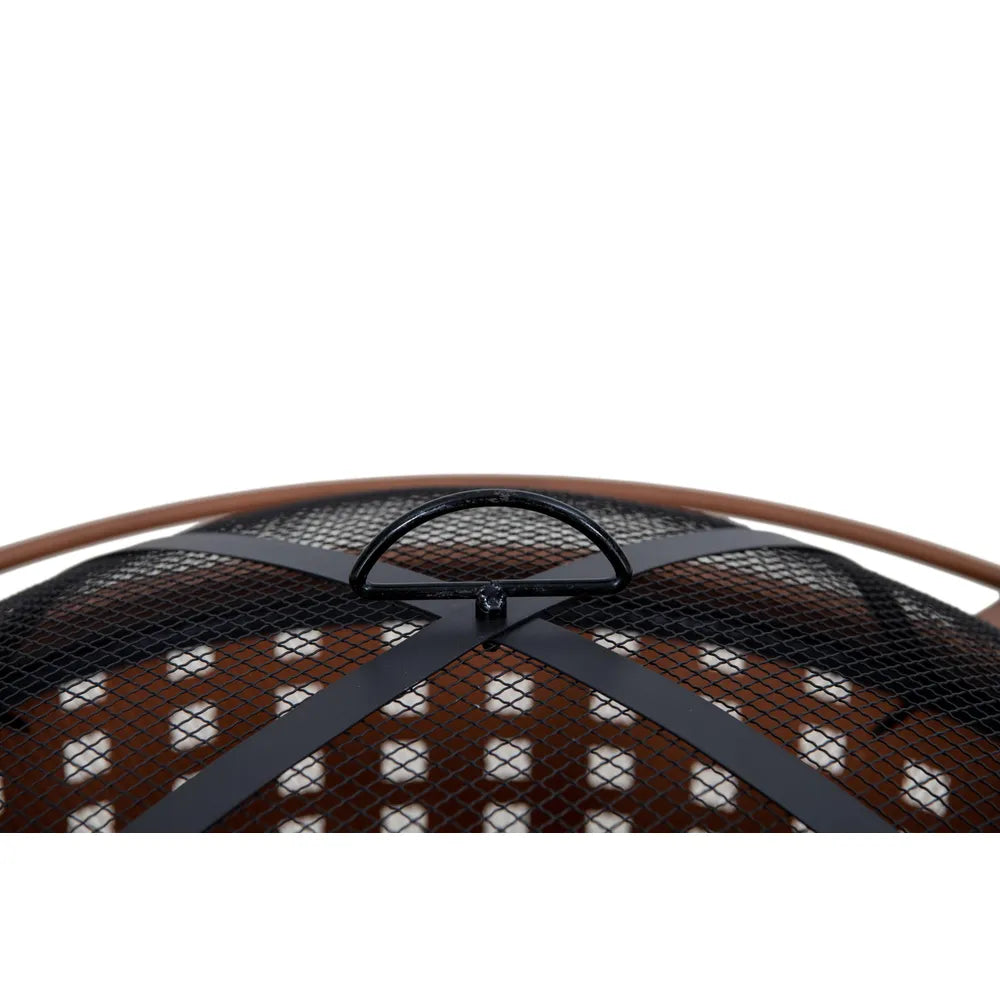 SUNJOY Outdoor Round Fire Pit with Mesh Cover Wood Burning Fire Pit TEIDE - Ø83cm 