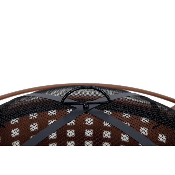SUNJOY Outdoor Round Fire Pit with Mesh Cover Wood Burning Fire Pit TEIDE - Ø83cm 