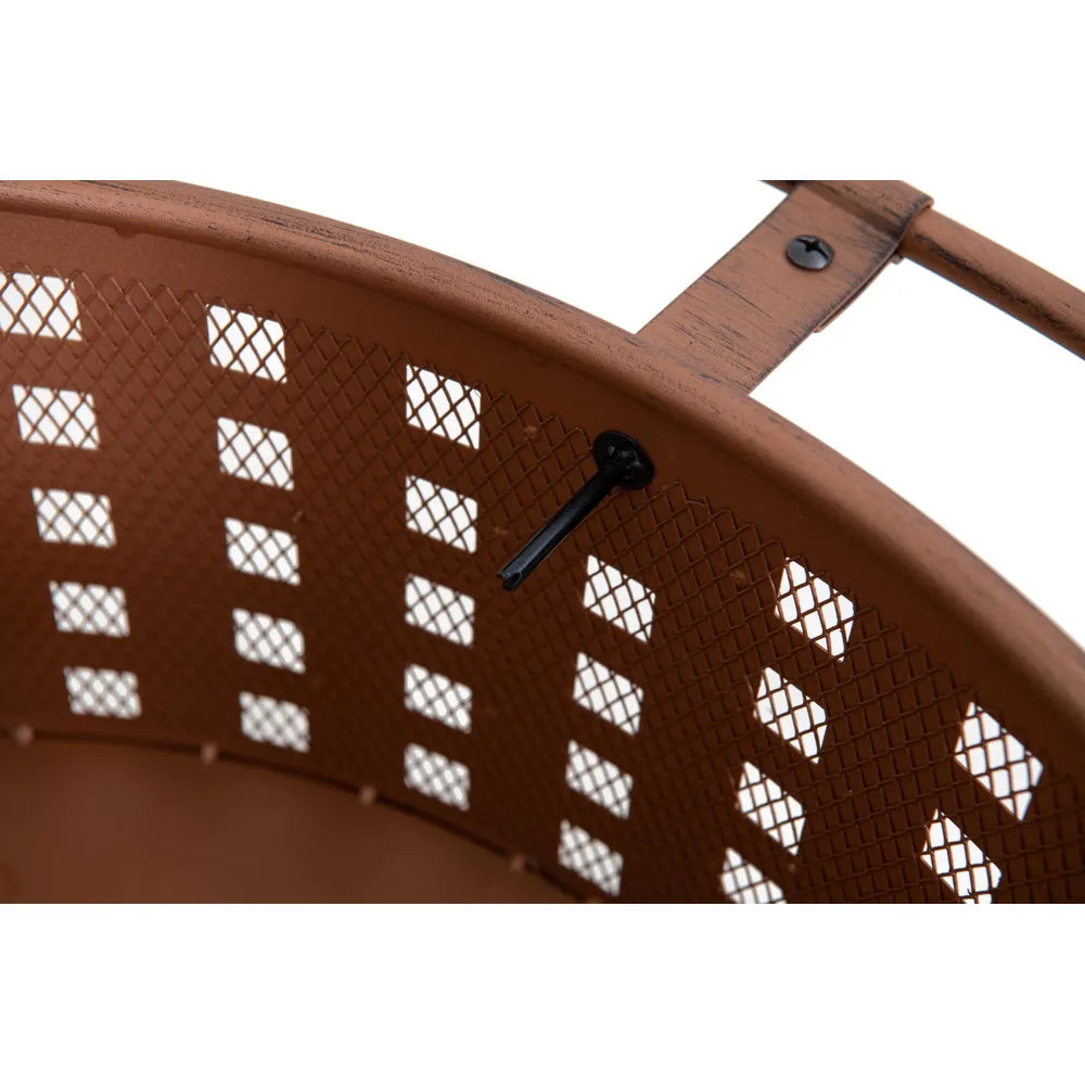 SUNJOY Outdoor Round Fire Pit with Mesh Cover Wood Burning Fire Pit TEIDE - Ø83cm 