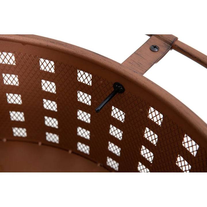 SUNJOY Outdoor Round Fire Pit with Mesh Cover Wood Burning Fire Pit TEIDE - Ø83cm 