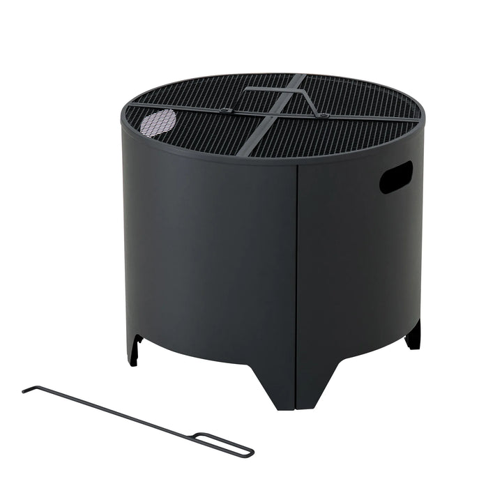 KELTON Screened Round Steel Wood Burning Fire Pit 51cm