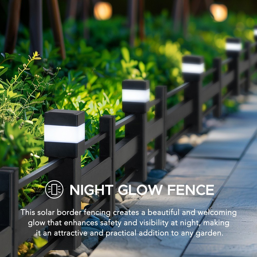 SUNJOY Cromwell Garden Fences, Strip Metal Outdoor Decorative Solar Border Fencing (5-pack) 