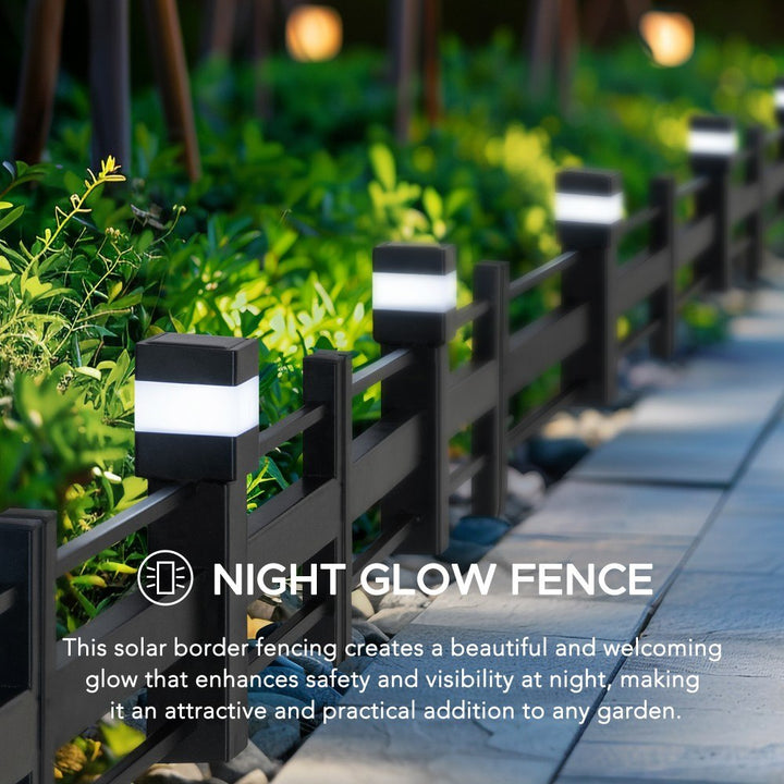 SUNJOY Cromwell Garden Fences, Strip Metal Outdoor Decorative Solar Border Fencing (5-pack) 