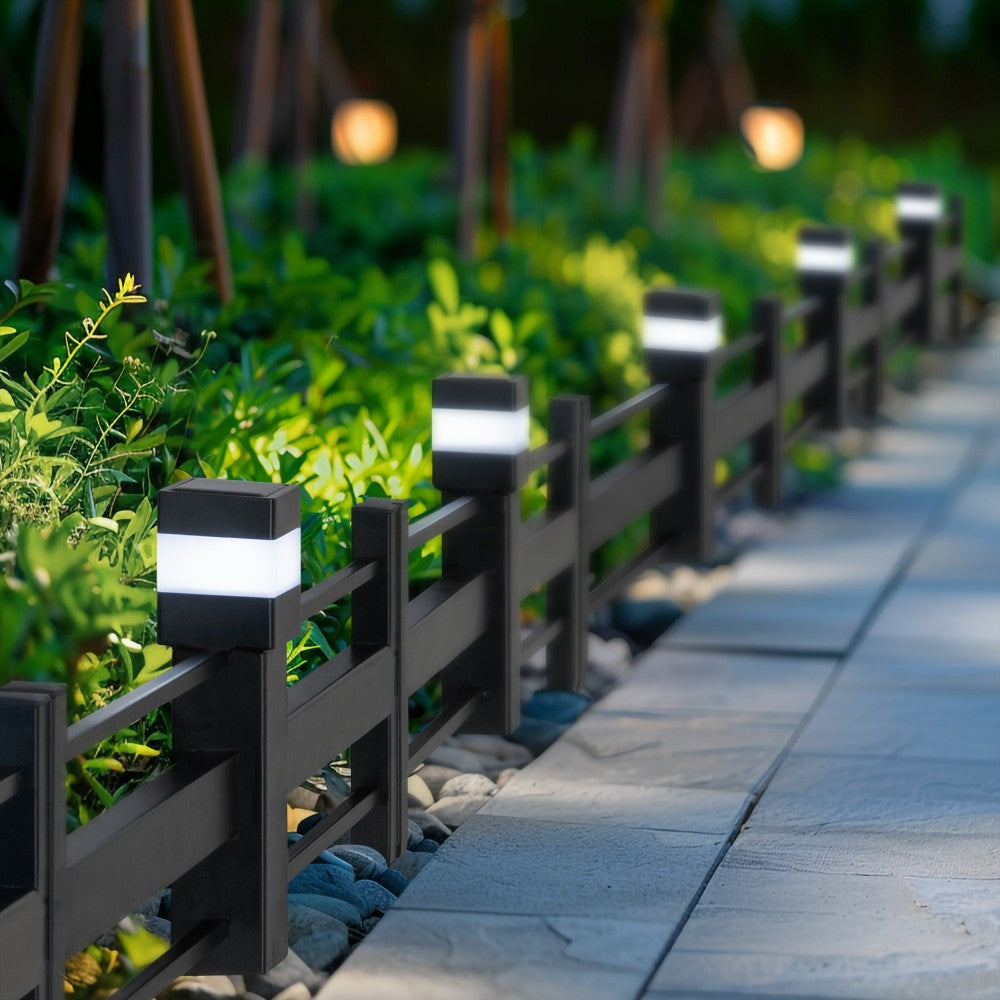 SUNJOY Cromwell Garden Fences, Strip Metal Outdoor Decorative Solar Border Fencing (5-pack)
