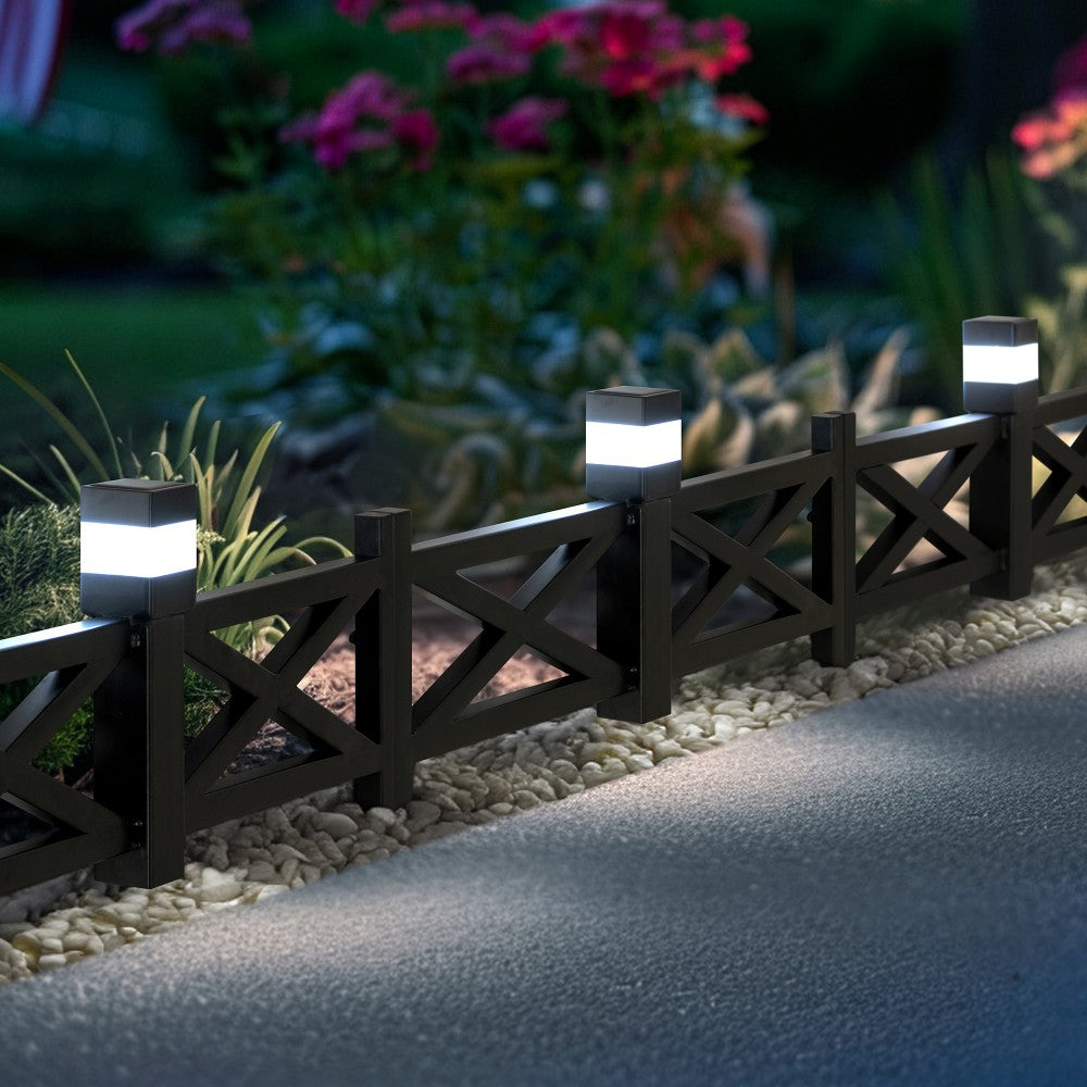 Cromwell Iron Solar Garden Border Fencing, Metal Fence Panel Outdoor Decorative Garden Fences(5-pack) - Lattice