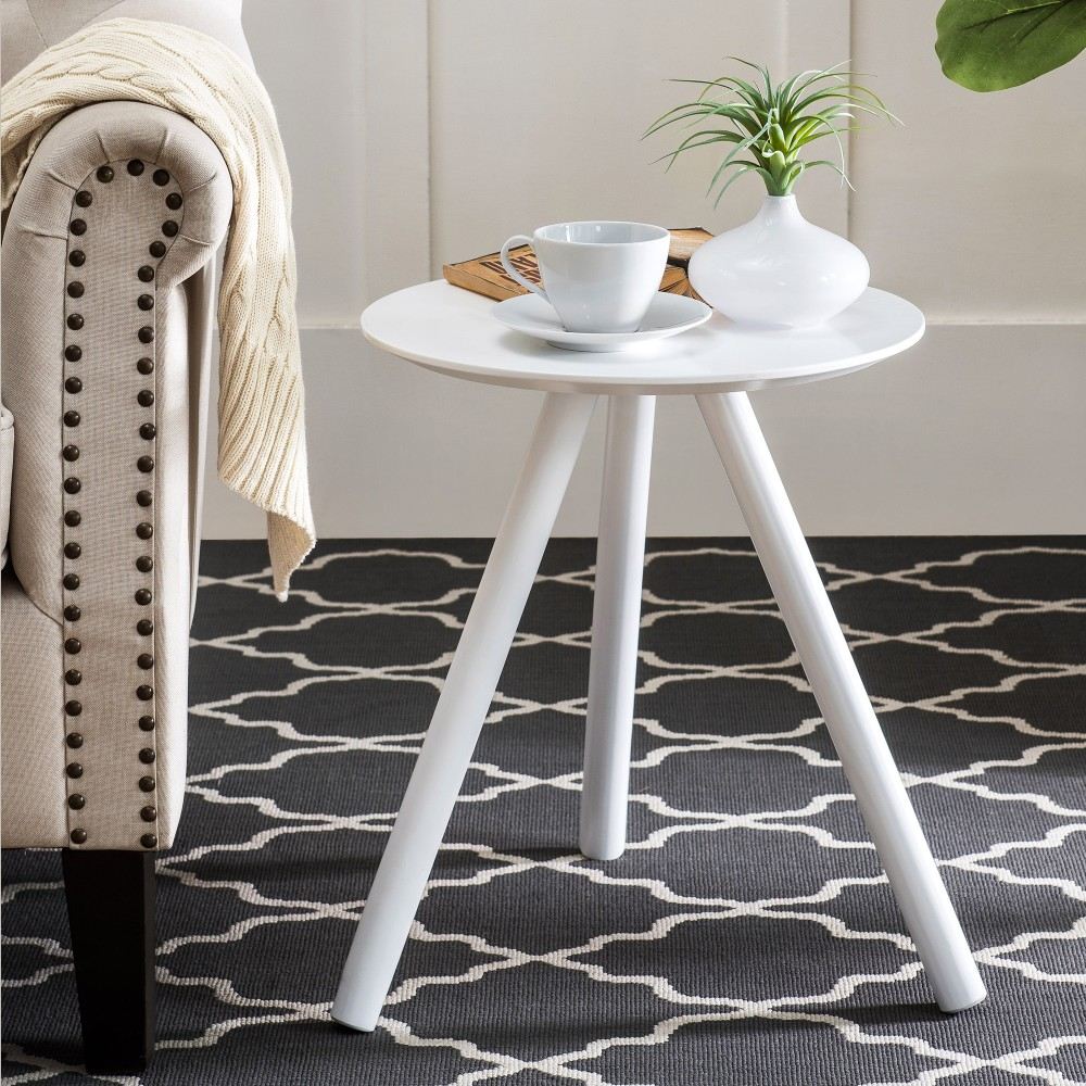 SUNJOY Modern Portable End Table White Tripod Side Table