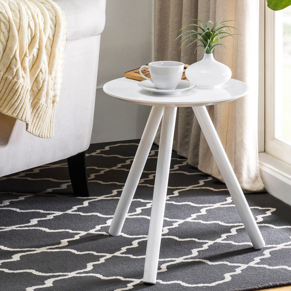 SUNJOY Modern Portable End Table White Tripod Side Table