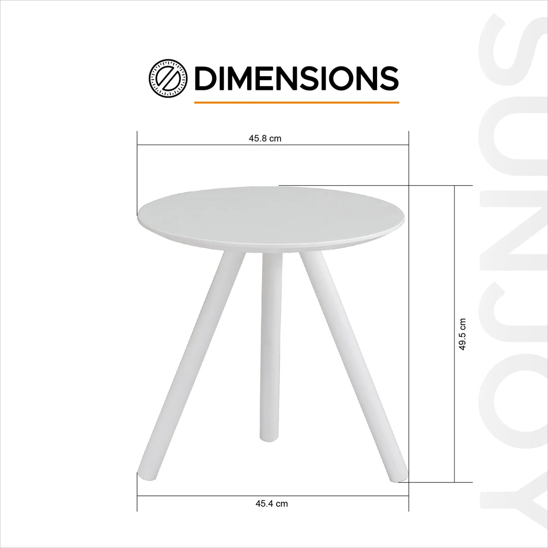 dimension of B126000900 white round table