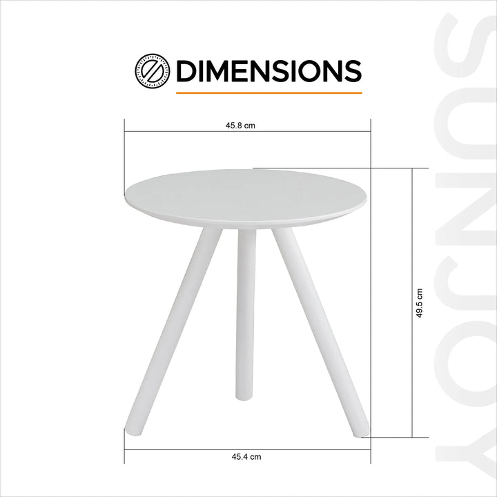 dimension of B126000900 white round table