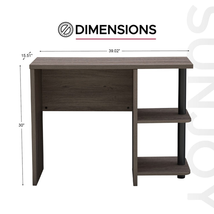 SUNJOY 1M Studio Space Enoch Desk Indoor Computer Desk with Two Open Shelves 