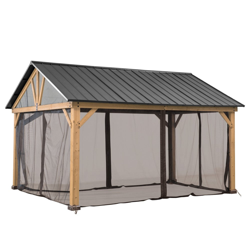 SUNJOY Replacement Mosquito Netting for 4.65m x 4.04m Cedar Wood Gazebo