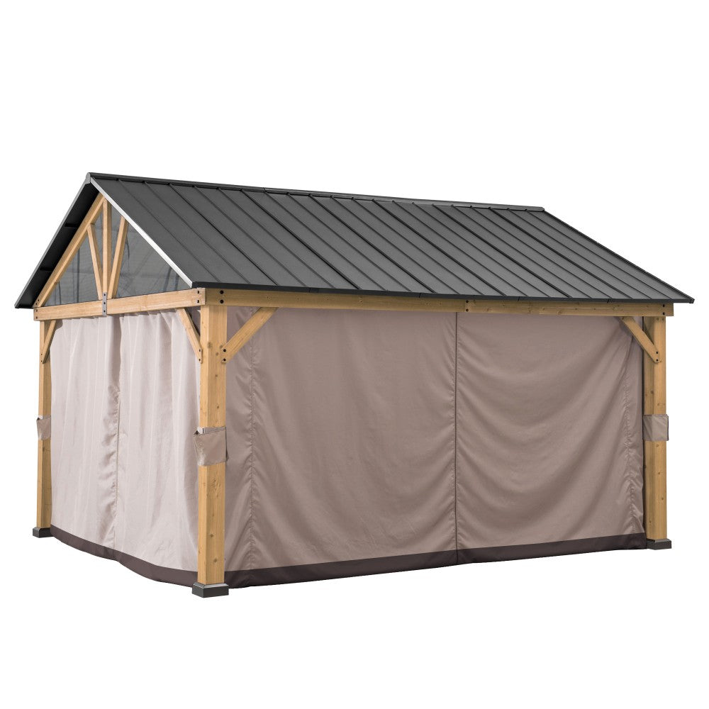 SUNJOY Replacement Curtain for 4.65m x 4.04m Cedar Wood Gazebo
