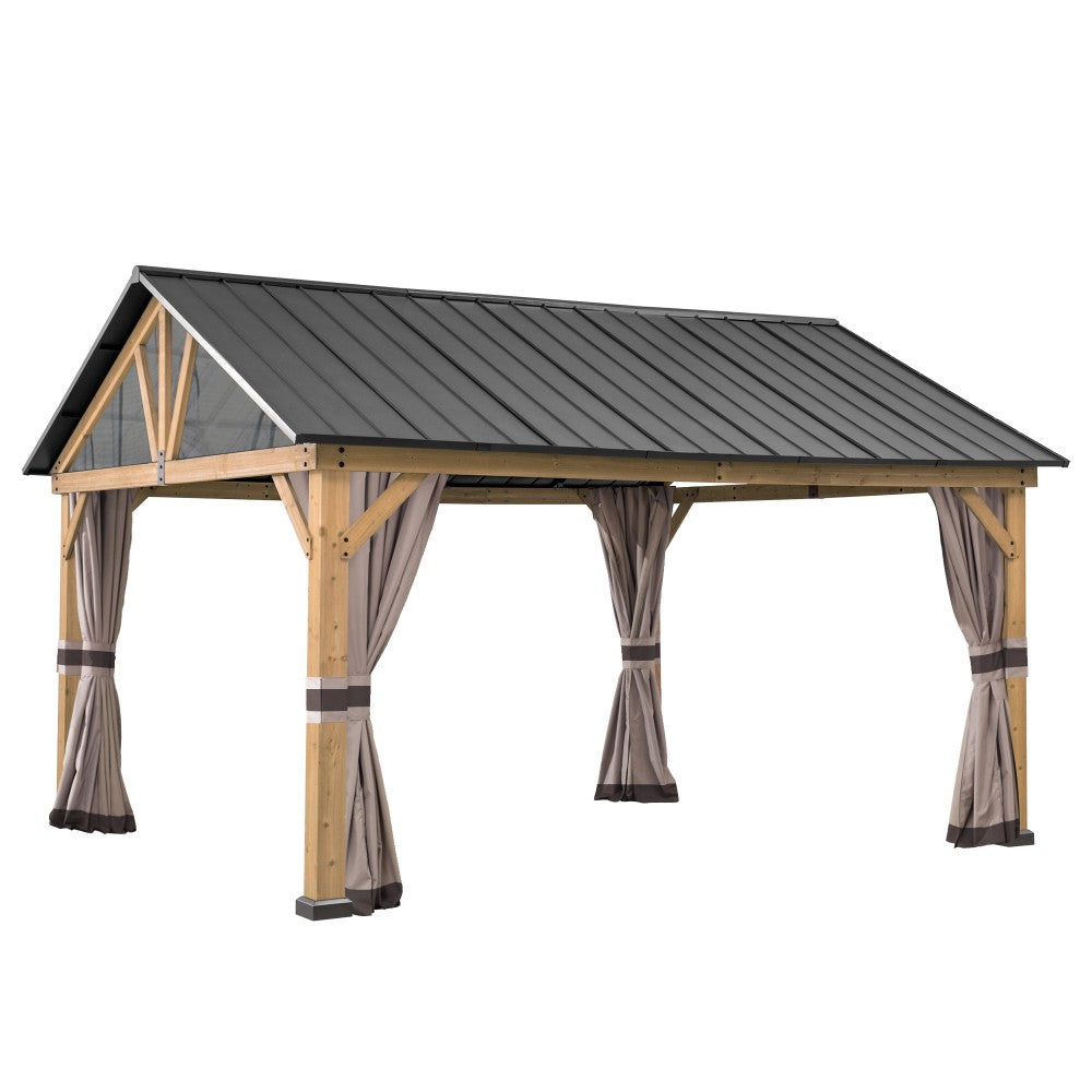 SUNJOY Replacement Curtain for 4.65m x 4.04m Cedar Wood Gazebo